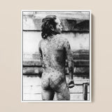 Tattooed Betto - Sexy Japanese Horse-man Art Print / Canvas Black-and-white Framed Photograph Person Intricate Full-body Tattoos Irezumi,