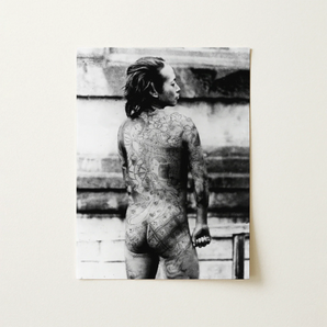 Tattooed Betto - Sexy Japanese Horse-man Art Print / Canvas Black-and-white Photographic Person Extensive Traditional Japanese-style