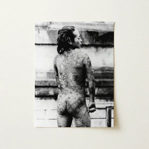 Tattooed Betto - Sexy Japanese Horse-man Art Print / Canvas Black-and-white Photographic Person Extensive Traditional Japanese-style