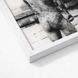 Tattooed Betto - Sexy Japanese Horse-man Art Print / Canvas White Framed Black Photographic Figure Brickwork Irezumi, Chrysanthemum Blooms,