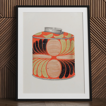 Tea Caddy - Lámina artística de cocina de los años 30 de Jacob Gielens / Lienzo, 24x32’’ / 61x81cm / Marco negro / Passepartout, pósters, impresiones y obra visual,