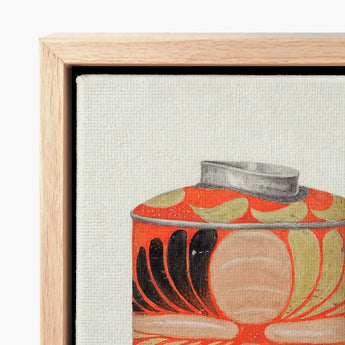 Tea Caddy - Jacob Gielens 1930s Kitchen Art Print / Canvas Vibrant Orange Gold Patterned Ceramic Jar Silver Lid Gielens’, Wonderland, Prints