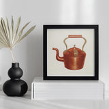 Tea Kettle - Edward L. Loper 1930s Kitchen Art Print / Canvas Framed Artwork Copper Curved Handle, Burnished Beauty, Prints
