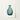 Hand-painted Illustration Vintage-style Green Glass Bottle Fluted Ribbed Teal Carafe, Van Silvay Decorative, 1930s Glassware Art