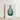 Framed Illustration Teal Glass Bottle Ribbed Fluted Neck Carafe, Van Silvay Decorative, 1930s Glassware Art