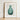 Framed Illustration Teal-green Ribbed Glass Bottle Fluted Neck Teal Carafe, Van Silvay Decorative, 1930s Glassware Art