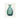 Teal Carafe - Van Silvay 1930s Glassware Art Print, Decorative Turquoise Glass Bottle Ribbed Patterns Narrow Neck