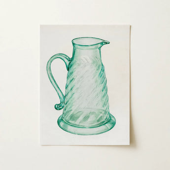 Teal Molasses Jug - Giacinto Capelli 1930s Kitchen Art Print / Canvas, 12x16’’ / 31x41cm / Unframed / no Border, Posters Prints & Visual