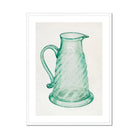 Teal Molasses Jug - Giacinto Capelli 1930s Kitchen Art Print, Mint-green Glass Pitcher Spiral Pattern Curved Handle