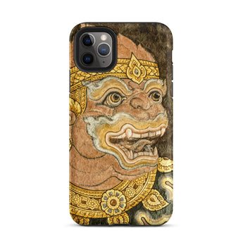 Thai Monkey See - Traditional Fresco Iphone Case 11 Pro Max / Matte Hanuman-themed Phone Case Wat Phra Kaew, Siam’s Legendary Simians,