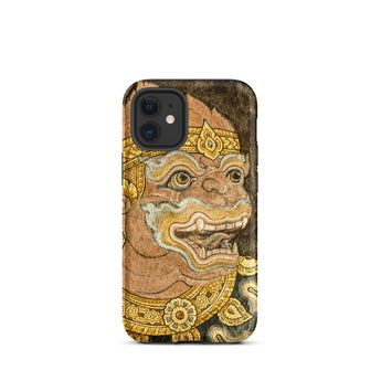 Thai Monkey See - Traditional Fresco Iphone Case 12 Mini / Matte Hanuman-themed Phone Case Wat Phra Kaew, Siam’s Legendary Simians,