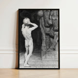 The Anarchist - Sascha Schneider Art Print / Canvas Black-framed Monochrome Nude Male Figure Sphere Sneider, Schneider’s, Prints