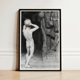 The Anarchist - Sascha Schneider Art Print / Canvas Black-framed Monochrome Nude Male Figure Sphere Sneider, Schneider’s, Prints