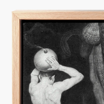 The Anarchist - Sascha Schneider Art Print / Canvas Black-and-white Framed Artwork Figure Spherical Object Head Encased Sneider,