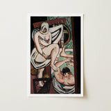The Bath - Max Beckmann Art Print / Canvas Framed Cubist-style Painting Two Figures Intimate Stylized, Woman Steadies Prints