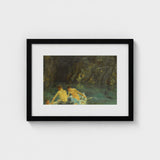 The Cavern - Henry Scott Tuke Art Print / Canvas, Seals Sun-bronzed, Torsos, Oar’s Pale Shaft, Raw Umber Brushwork, Prints