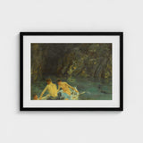 The Cavern - Henry Scott Tuke Art Print / Canvas, Seals Sun-bronzed, Torsos, Oar’s Pale Shaft, Raw Umber Brushwork, Prints