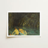 The Cavern - Henry Scott Tuke Art Print / Canvas, Seals Sun-bronzed, Torsos, Oar’s Pale Shaft, Raw Umber Brushwork, Prints