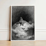 The Death - Gustave Dore Art Print / Canvas Black-and-white Framed Skeletal Figure Draped Cloth, Mercy Carved, Prints