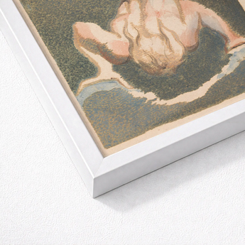 The First Book of Urizen - William Blake Art Print / Canvas Framed Soft Impressionistic Depiction Nude Figure Single Male Body, Legs Thrust