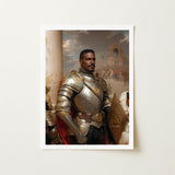 The General - Vintage Gay Military Art Print / Canvas Framed Portrait Man Ornate Silver Gold Armor Red Marvel, Classical Renaissance