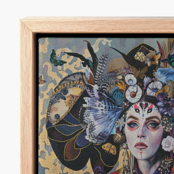 Vibrant Mixed-media Artwork Woman Adorned Intricate Butterfly Floral Surreal Tarot Card, Dream Spun, Art