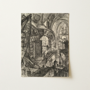 The Round Tower - Giovanni Battista Piranesi Fine Art Print / Canvas Detailed Black-and-white Sketch Intricate Multi-level Stone