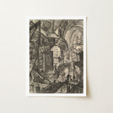 The Round Tower - Giovanni Battista Piranesi Fine Art Print / Canvas Detailed Black-and-white Sketch Intricate Multi-level Stone