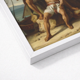 The Sailor’s Tattoo - Constantin Jean Marie Prevost Art Print / Canvas White Framed Classical Painting Muscular Figures Two Men, Romantic