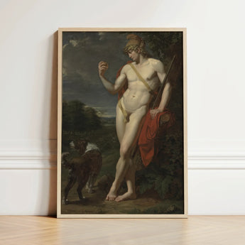 The Shepherd - Jean Baptiste Frederic Desmarais Art Print / Canvas Framed Classical Painting Nude Male Figure Golden Laurel Phrygian Helmet