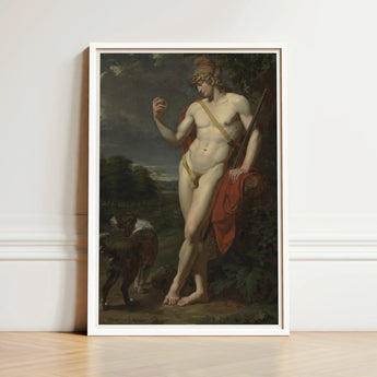 The Shepherd - Jean Baptiste Frederic Desmarais Art Print / Canvas Framed Classical Painting Nude Male Figure Golden Hair Phrygian Helmet