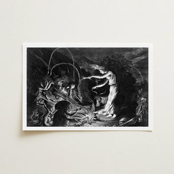 The Sorceress - Jan Van De Velde Ii Art Print / Canvas Crooked Hearth Burns, Conjurer Leans Prints