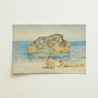 The Sunbathers - Henry Scott Tuke Fine Art Print / Canvas Boyhood’s Transitory Reverie, Tuke’s Brush Unfurls, Sea’s Aquamarine Shimmer