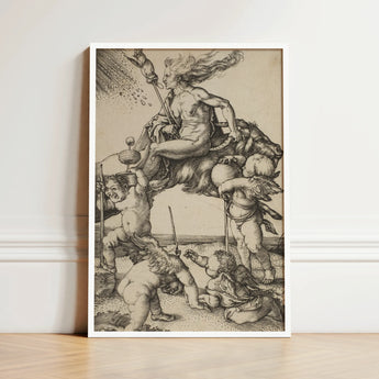 Framed Black-and-white Print Albrecht Dürer’s Apotheosis Virgin Simple Durer Art, Crone Vaults