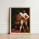 The Wrestlers - William Etty Homoerotic Art Print / Canvas Framed Reproduction El Greco’s ?The Saint John Baptist”, Testosterone-fueled Time C