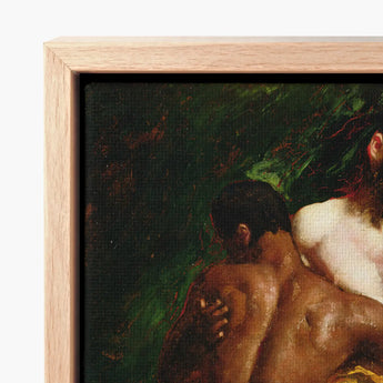 The Wrestlers - William Etty Homoerotic Art Print / Canvas Framed Classical Painting Two Nude Figures, Testosterone-fueled Time Capsule,
