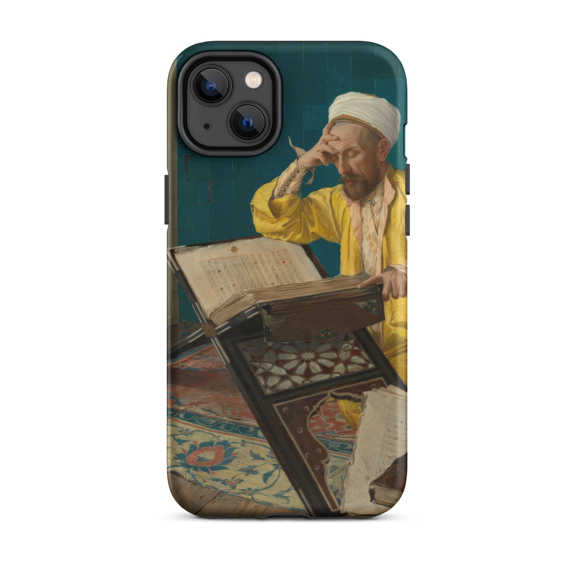 Theologian with Koran - Osman Hamdi Bey Iphone Case, 14 Plus / Matte, Phone Case Painting Man
