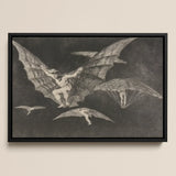 Where There’s a will Way - Francisco De Goya Art Print / Canvas Black-framed Artwork Monochromatic Winged Figures Flight Captures, Etched