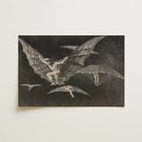 Where There’s a will Way - Francisco De Goya Art Print / Canvas Black White Central Figure Bat-like Wings Surrounded Captures, Etched