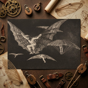 Where There’s a will Way - Francisco De Goya Art Print / Canvas Black-and-white Steampunk-style Illustration Print Winged Figures Birds