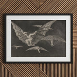 Where There’s a will Way - Francisco De Goya Art Print / Canvas Framed Black White Fantastical Figures Captures, Etched Copper, Madness