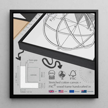 Where There’s a will Way - Francisco De Goya Framed Canvas, Framed Canvas Print Black White Diagram Armillary Sphere