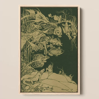 They’d such Very Odd Heads and Tails - Arthur Rackham Art Print / Canvas Framed Artwork Intricate Stylized Illustrations Fantastical