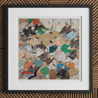 Thirty-six Poetic Immortals - Ikeda Koson Art Print, 12x12’’ / 31x31cm / Black Frame / 2’’ Matboard, Framed Japanese Painting People