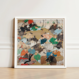 Thirty-six Poetic Immortals - Ikeda Koson Art Print / Canvas Framed Japanese-style Artwork Lively Figures Traditional Robes Set, Imperial