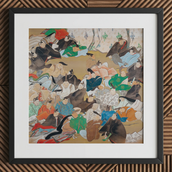 Thirty-six Poetic Immortals - Ikeda Koson Art Print / Canvas Black Framed Artwork White Ikeda Koson, Thirty-six Poetic Immortals, Imperial