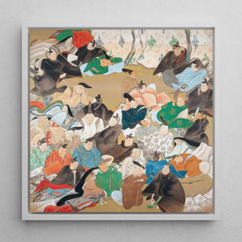 Thirty-six Poetic Immortals - Ikeda Koson Art Print / Canvas Framed Japanese-style Painting Lively Figures Traditional Robes Rendered,