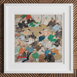 Thirty-six Poetic Immortals - Ikeda Koson Art Print / Canvas White Framed Artwork Group People Traditional Attire, Imperial Stanza