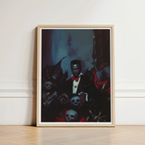 Framed Art Print Dark Gothic Portrait Man Formal Gay Black Dracula, Commanding Presence