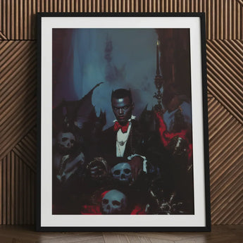 Thorne - Gay Black Dracula Art Print / Canvas Black-framed Dark Gothic Portrait Man Formal, Commanding Presence Prints